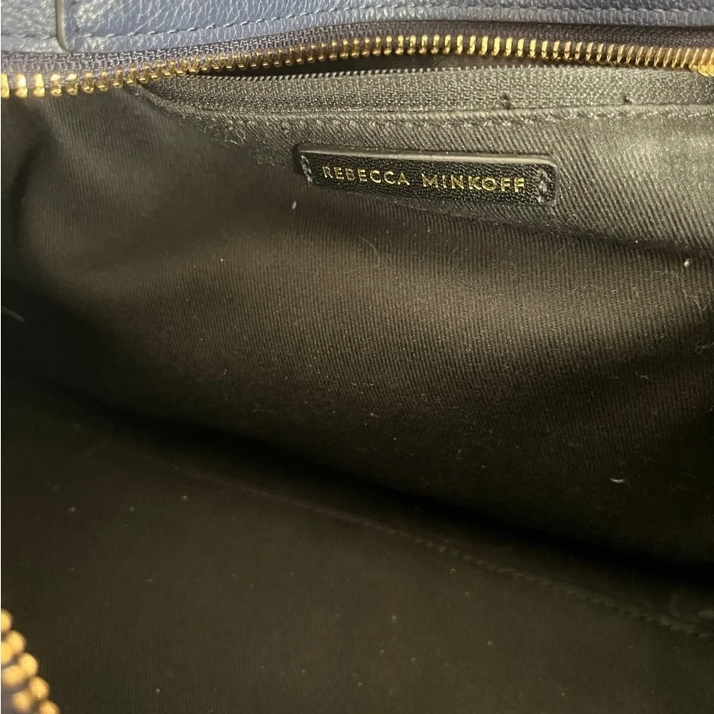 Rebecca minkoff navy and gold leather purse with tassel zipper - Picture 12 of 12
